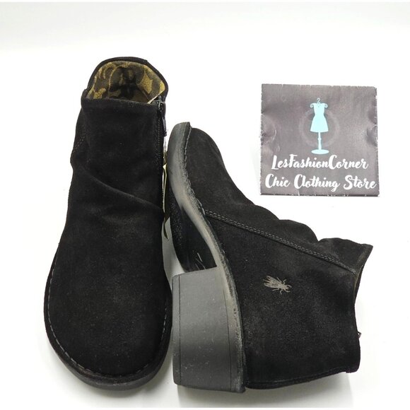 NWT Fly London Women's Black Suede Merk Ankle Bootie Size 8.5  (39) 2821 - Picture 9 of 15